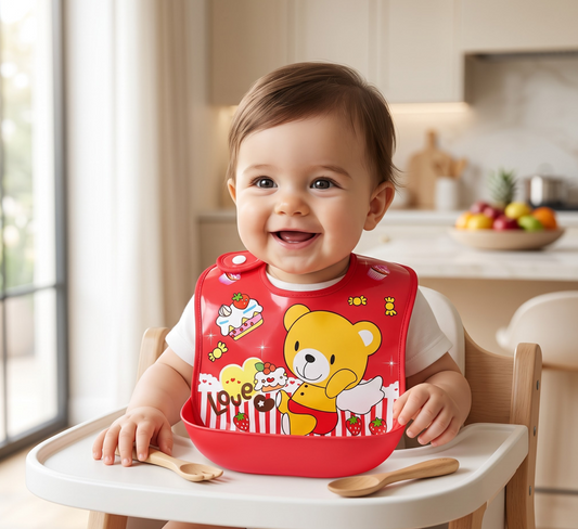 Waterproof Baby Bibs Reusable Soft BPA Free (1 Pc)