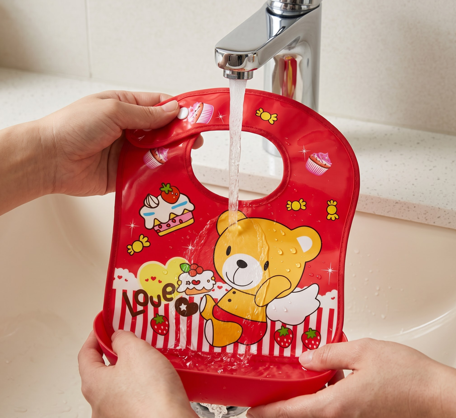 Waterproof Baby Bibs Reusable Soft BPA Free (1 Pc)