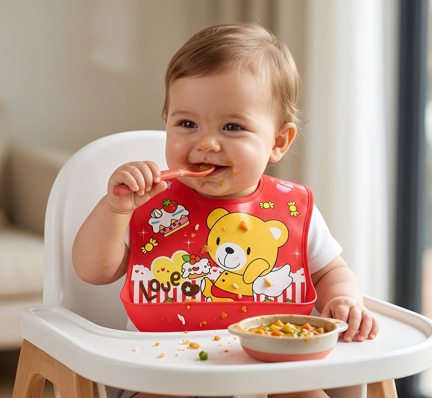 Waterproof Baby Bibs Reusable Soft BPA Free (1 Pc)